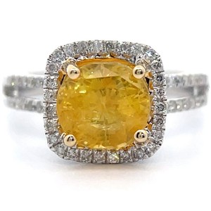 4.23 Carat Natural Yellow Sapphire & Natural Diamond Ring in 18K Gold w GIA Report $23,824 Appraisal Included VIDEO