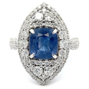 4.33 Carat Natural Sri Lanka Sapphire & Natural Diamond Ring in Platinum $15,290 Appraisal Included VIDEO