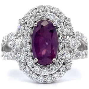 Oscar Friedman 3.15 Carat Natural Kashmir Sapphire & Natural Diamond Ring in Platinum $19,887 Appraisal Included