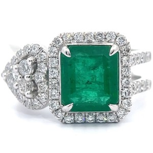 3.63 Carat Natural Emerald & Natural Diamond Ring in Platinum w GIA Report $25,390 Appraisal Included VIDEO