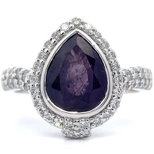 3.50 Carat Natural Kashmir Sapphire & Natural Diamond Ring in Platinum w GIA Report $16,830 Appraisal Included