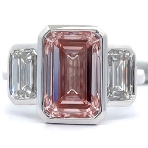 6.56 Carat Pink & White Lab-Grown Diamond Ring in 14K White Gold w IGI Reports $8,999 Retail