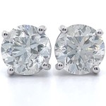 4.16 Carat Natural Diamond Stud Earrings in 14K White Gold; $51,280 Appraisal Included *VIDEO*