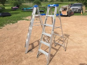 (2) KELLER 6 Ft Aluminum Step Ladders - 250 Lb - Appear Good