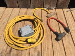 (3) Heavy 123 Extension Cords - 3 Plug Adapters