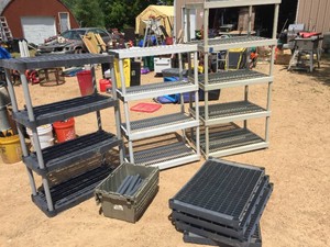 (4) Plastic Shelf Units - Appear Decent - Minor Condition - Disassembled For Pickup