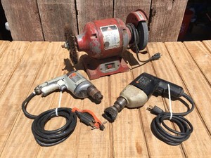 Electric Bench Grinder  Drills - Working
