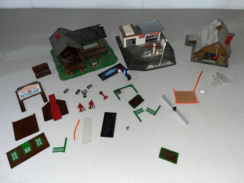 Collection of Model Railroad Buildings and Accessories