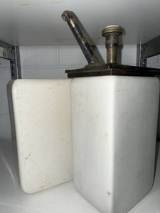 Vintage Soda Fountain Syrup Dispenser & Ceramic Insert