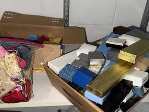 Large Collection of Jewelry Gift Boxes & Fabric Pouches