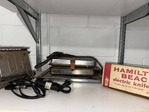 Vintage Waffle Iron Toaster Hamilton Beach Knife Box