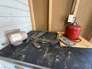 Lot Including Vintage Automotive Specialty Tools Tanks Clamp Tools