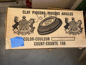 Lot Including Approximate 108 Herters Clay Pigeons Yellow New Old Stock