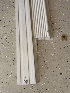 Lot Including 3 White Garage Door Weatherstripping Pieces Fluted