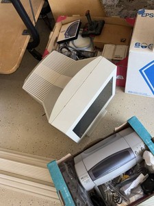 Lot Including Dell Trinitron CRT HP 970Cxi TI-55 III Vintage Tech