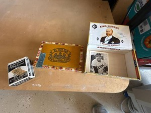 Lot Including Cigar Boxes Rich Reese Signed Photo Skate Sharpener