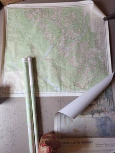 Glacier National Park Map & Frank Lloyd Wright Poster Mixed Lot