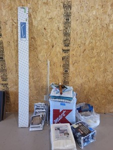 Mixed Lot of Kirsch Drapery Hardware, Curtains, Slipcover & Rug Cushion