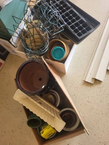 Assorted Ceramic Planters & Metal Racks Mixed Lot