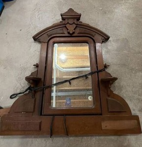 Antique Victorian Eastlake Walnut Dresser Mirror 43x39 See Photos