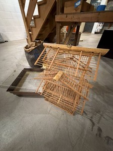 Bamboo Bird Cage and Metal Bird Cage Base Wire Panel Parts