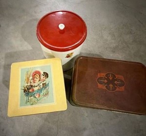 3 Vintage Tins Bread Box Advertising Tin Canister