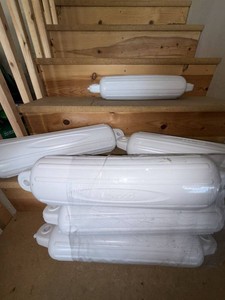 Lot Including Approx. 7 Attwood White Boat Fenders Dock Bumpers