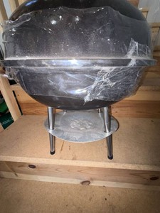 Portable Kettle Style Charcoal Grill Black Metal Tabletop Patio