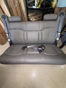 Gray OEM Automotive Rear Bench Seat w Belts Headrests See Photos