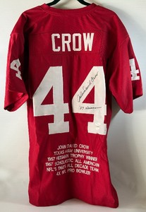 John David Crow Autographed w JSA COA and Inscribed Custom Texas A&M Stat Football Jersey