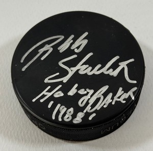 Rob Stauber Autographed and Inscribed Hobey Baker 1988 University of Minnesota Hockey Puck