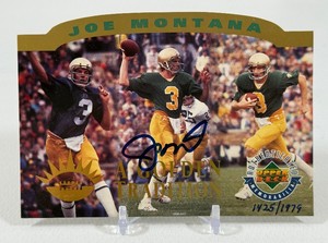 Joe Montana Autographed Limited Edition 1979 Upper Deck Authenticated Memorabilia - A Golden Tradition1995 Die Cut Football Card