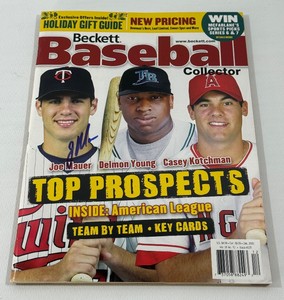 Joe Mauer Autographed Beckett Magazine - Minnesota Twins Baseball
