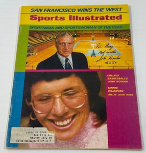 John Wooden Autographed 1972 Sports Illustrated Basketball Magazine