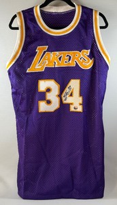 Shaquille ONeal Autographed w COA Los Angeles Lakers Basketball Jersey