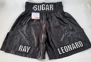 Sugar Ray Leonard Autographed w PSA DNA COA Boxing Trunks