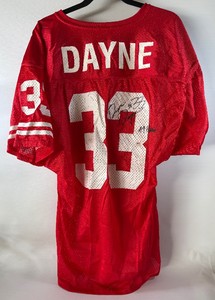 Ron Dayne Autographed w PSA COA and Heisman Inscription University of Wisconsin Football Jersey