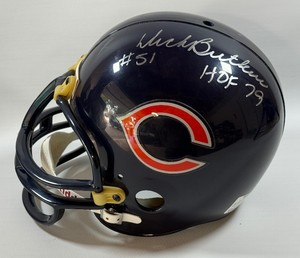 Dick Butkus Autographed Full Sized Chicago Bears Riddell Football Helmet Inscribed HOF 79