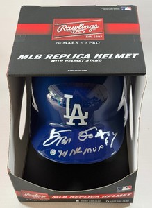 Steve Garvey Autographed w MLB Authentication Full Sized Rawlings Los Angeles Dodgers Baseball Helmet Inscribed 74 NL MVP