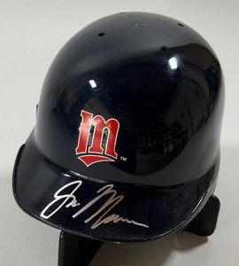 Joe Mauer Autographed Minnesota Twins Baseball Mini Helmet w Case
