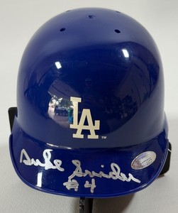 Duke Snider Autographed w Tristar COA Los Angeles Dodgers Baseball Mini Helmet w Case