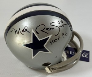 Mel Renfro Autographed and Inscribed HOF 96 Dallas Cowboys Mini Football Helmet w Case