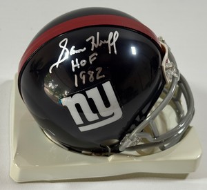 Sam Huff Autographed and Inscribed HOF 1982 New York Giants Mini Football Helmet