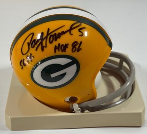 Paul Hornung Autographed and Inscribed Green Bay Packers Mini Football Helmet