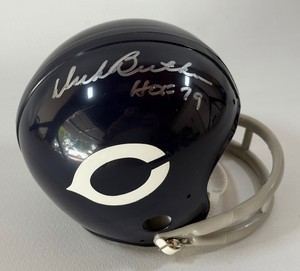 Dick Butkus Autographed and Inscribed Chicago Bears Mini Football Helmet w Case
