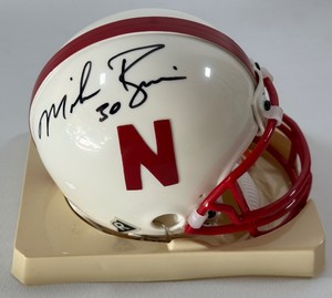 Mike Rozier Autographed University of Nebraska Mini Football Helmet
