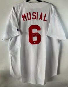 Stan Musial Autographed w GAI COA St. Louis Cardinals Russell Authentic Jersey - New With Tags Size XL