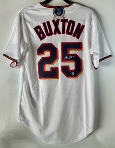Byron Buxton Autographed w Beckett COA Minnesota Twins Nike MLB Genuine Jersey - New With Tags Size Small