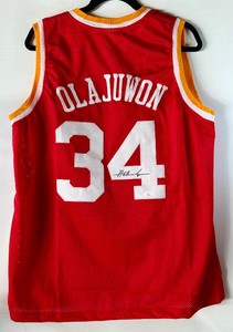 Hakeem Olajuwon Autographed w JSA COA Custom The Dream Basketball Jersey Size XL