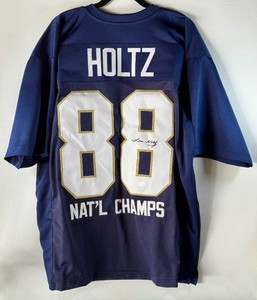 Lou Holtz Autographed w JSA COA Custom Notre Dame National Champions Football Jersey Size XL
